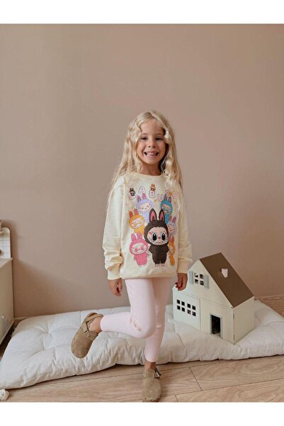 cgboutiquestylekids طقم ملابس رياضية لابوبو مطبوع مكون من قطعتين للفتيات