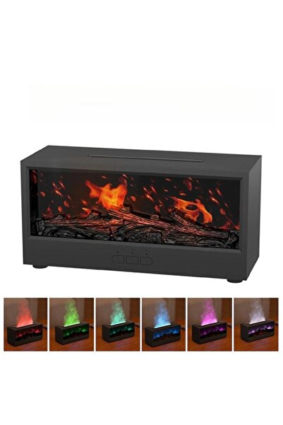 MACVI ® 3D Smart Humidifier, Flame Effect, Aromatherapy, 200ml, LED, USB, Remote, 3 Modes.