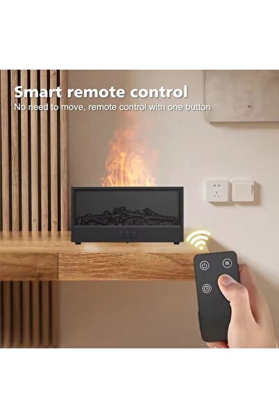 MACVI ® 3D Smart Humidifier, Flame Effect, Aromatherapy, 200ml, LED, USB, Remote, 3 Modes.