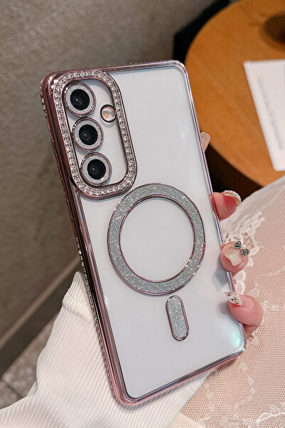 Nezih Case Samsung Galaxy A57 Uyumlu Taşlı Magsafe Şarj Özellikli Kamera Koru...