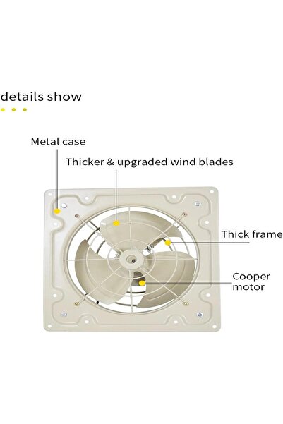 Tempo 25×25 cm Metal Wall Exhaust Fan for Air Purification and Odor Removal