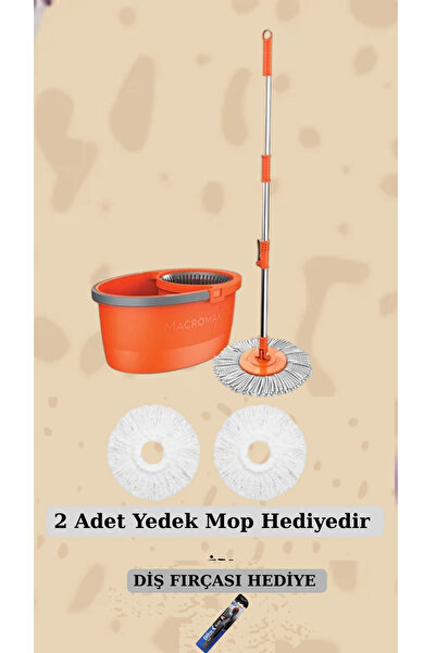 MACRO MAX Faster Yeni Nesil Döner Başlıklı Otomatik Temizlik Seti Ve 2 Adet Yedek Mop