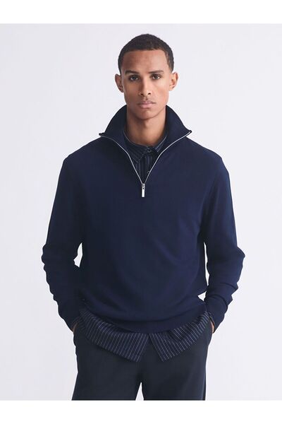 LC Waikiki سترة تريكو رجالية بياقة قائمة وسحاب من LCW Vision