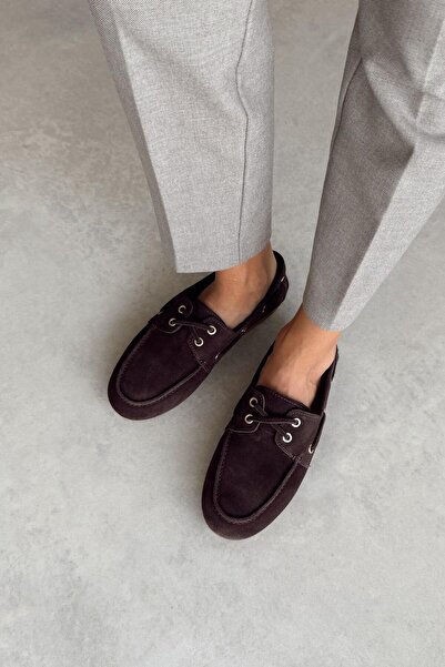 nope21shoess Loafer din piele intoarsa autentica maro Alberta
