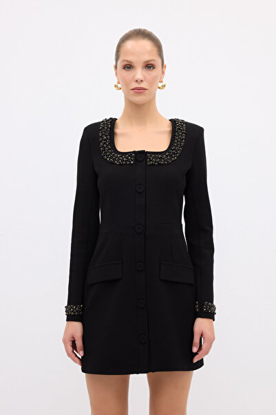 adL Mert Aslan Kare Yaka Mini Elbise