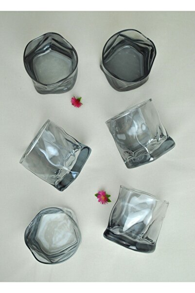 Qualitev 6 Adet Hologramlı Viski Kokteyl Bardağı Kadehi Pinterest Meşrubat Bardak 6'lı 280 Ml Siyah