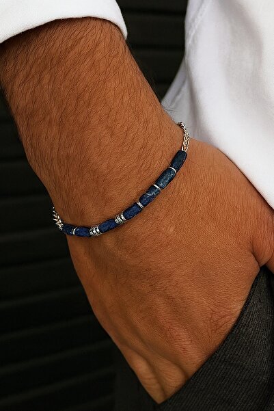 TAKIŞTIR Mixed Color Bead Detailed Steel Men's Bracelet