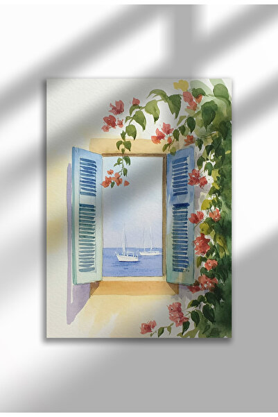 21mxm Poster pânză pentru fereastră fără ramă - Imprimeu digital în stil acua...