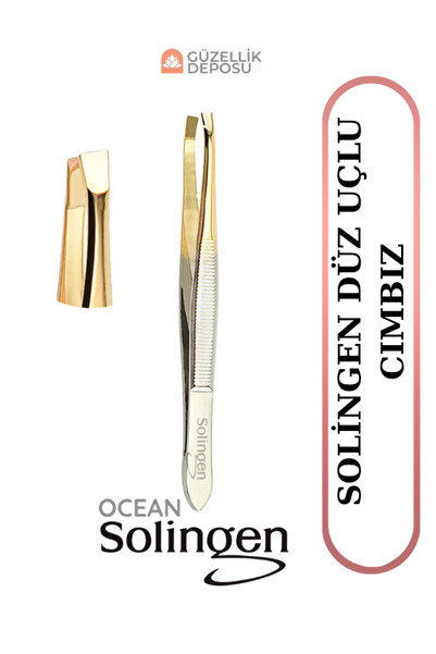 Güzellik Deposu Solingen Paslanmaz Çelik Düz Gold Uçlu Cımbız