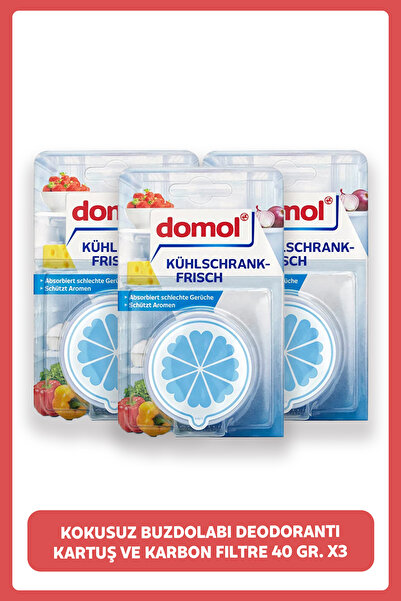 DOMOL Kokusuz Buzdolabı Deodorantı Kartuş Ve Karbon Filtre 40 gr. X3 Adet