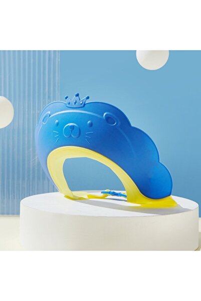 Flippy Viziera Protectie Baie Copii, Fippy, Model Coronita Leu, Dimensiune ajustabila,21x20.5 cm, Albastru