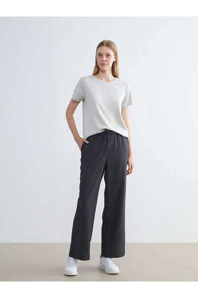 LC Waikiki Elastic Waist Striped Women's Trousers