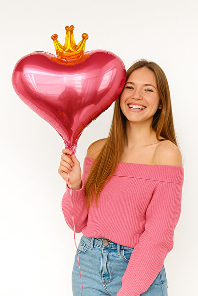 Kalp Şeklinde Pembe Balon– 48,5 cm