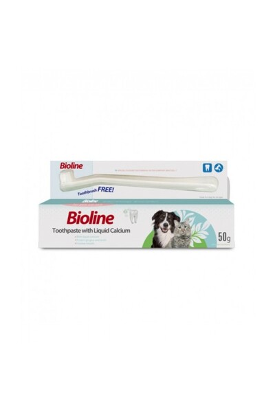 Bioline معجون أسنان بالكالسيوم السائل (50 جرام) للقطط والكلاب