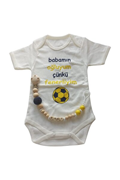 Style Baby Amazing Yenidoğan Erkek Bebek, Sarı Lacivert Babamın Oğluyum Badi ...