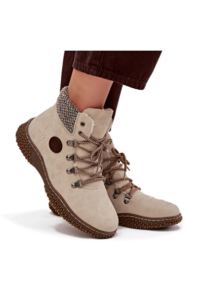 BOTO Botine Trapery Izolate Femei Bej Deschis Zenaya 41