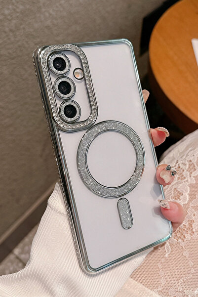 Nezih Case Redmi 15 4G Uyumlu Taşlı Magsafe Şarj Özellikli Kamera Korumalı Si...