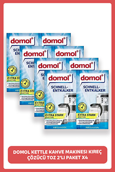 DOMOL Kettle Kahve Makinesi Kireç Çözücü Toz 2'li Paket 4 Adet