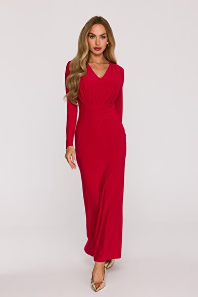 Made of Emotion M891 Elegant maxi dress with sash