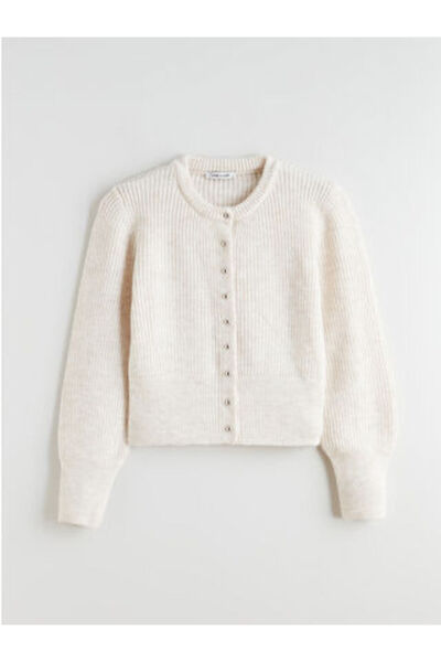 LC Waikiki LCW VisionKahverengi Bisiklet Yaka Kadın Triko Hırka