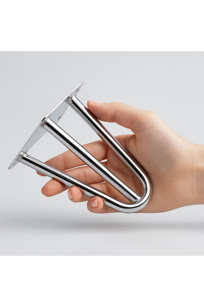 Badem10 Seagull 4Pcs 12cm Chrome Silver Metal Furniture Leg Triangle Modern Design Armchair Coffee Table Desk Tv Unit