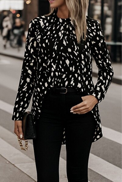 JANES Γυναικεία υφαντή μπλούζα με μακρυμάνικο ημι ζιβάγκο