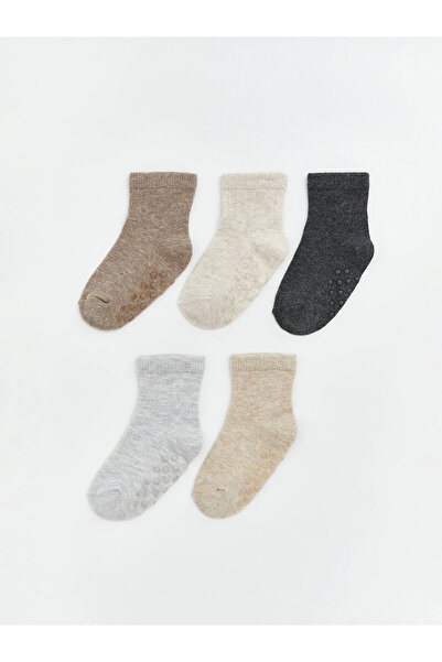 LC Waikiki LCW ECO Бежови основни момчешки чорапи, 5 чифта
