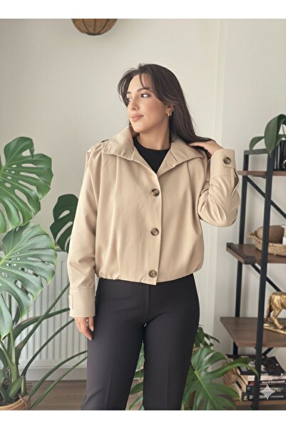 AYSAMOOD Bomber Balloon Trench Coat