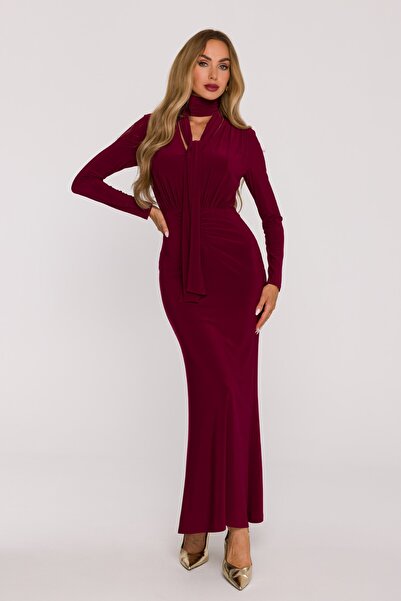 Made of Emotion M891 Elegant maxi dress with sash