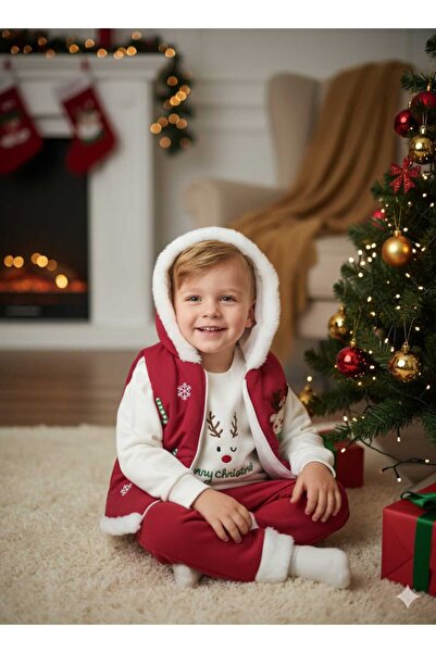 Hippıl Baby Laura Baby New Year / New Year Hooded 3-Piece Baby Boy Set