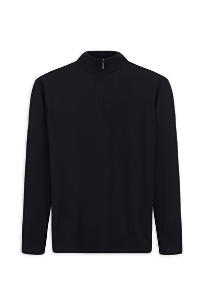 Kiğılı Regular Fit Bato Collar Zippered Knit Sweater