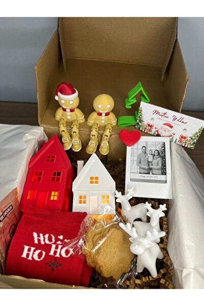 Root Made 14 Parça Yılbaşı Hediye Kutusu Noel Temalı Dekoratif Set Yılbaşı Süsleri Yeni Yıl Hediyesi