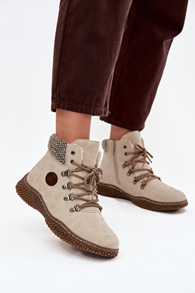 BOTO Botine Trapery Izolate Femei Bej Deschis Zenaya 41