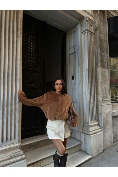 ALVOR Lined Bomber Fur Plush Jacket