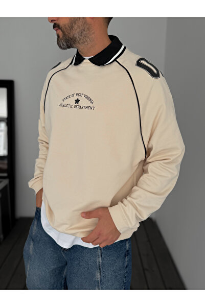 BYBASICMAN Beige 09 Embossed Sweatshirt Jj-129