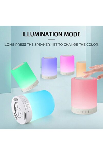 SmartElectro Portable Bluetooth Speaker with LED Light and Touch Control – White