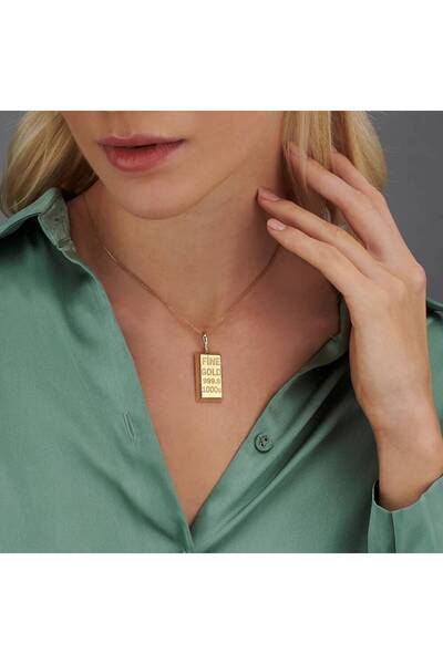 Semih Haşhaş Kuyumculuk 1000 Gram Orta Boy Külçe Altın Görünümlü Kolye Ucu