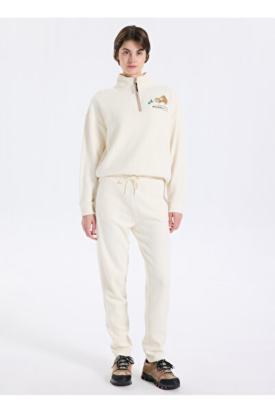 Discovery Expedition D5WL-EA3597 Ekru Relaxed Düz Kadın Eşofman Altı