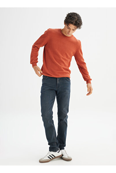 Lee Normal Bel Slim Fit Dark Navy Blue Men's Denim Trousers Ml701012397 Navy Blue Denim Pant