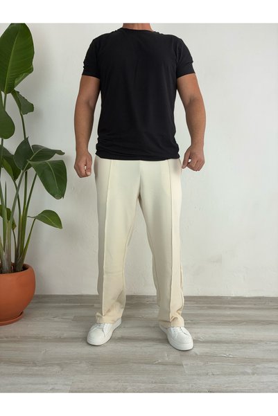 LudoWear Men's Baggy Fit Pants with Elastic Waistband