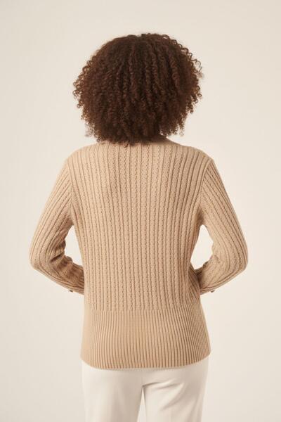 FTZ WOMEN Дамски плетен кардиган в кремаво 25168