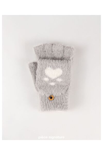 PIECE SIGNATURE 95% Viscose 5% Spandex, Girls' Soft Covered Cut Gloves (Ages 4-8)