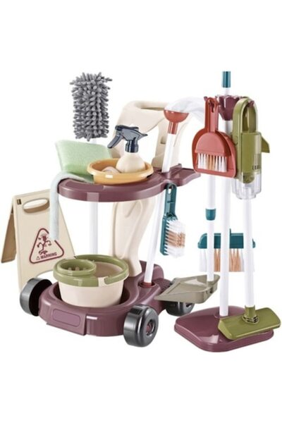 varioshop Set de curățenie 18 în 1 pentru copii cu aspirator, mop, găleată și...