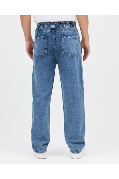 Osyday Erkek Baggy Rahat Kesim Beli Lastikli Düz Paça Pantolon