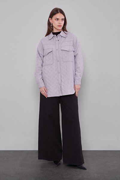 Levidor Gray Quilted Pattern Jacket