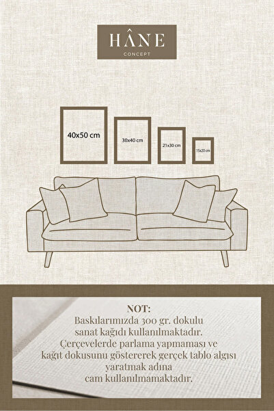 Hane Concept Vintage Çerçeveli Turna Kuşları Duvar Tablosu, Minimalist Sanatsal Çerçeve