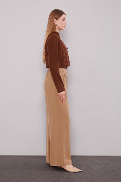 Levidor Camel Straight Cut Palazzo Pants