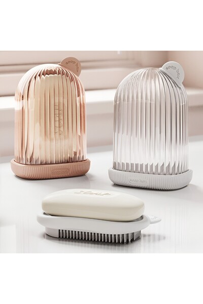 Flippy Travel Soap Dish, Flippy, Soap Holder with Drain, 12.6x6.1x8.4cm, Pink
