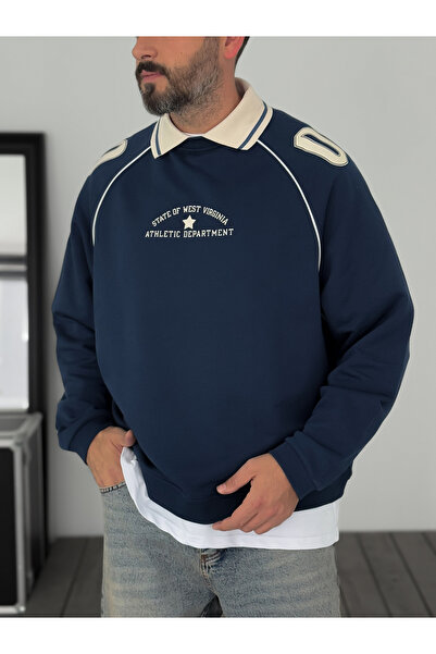 BYBASICMAN Lacivert 09 Kabartmalı Sweatshirt JJ-129