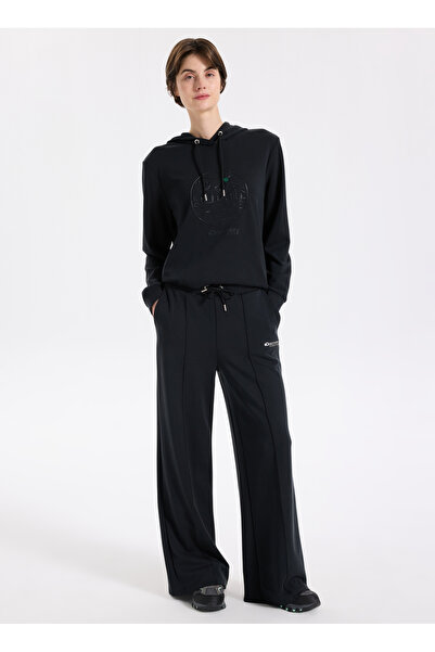 Discovery Expedition D5WL-EA3585 Siyah Relaxed Düz Kadın Eşofman Altı